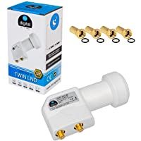 Los mejores  - 2 salidas de señal satélite LNB Twin LNC directamente Quattro Switch FULL HD TV 3D + con contactos dorados + Protección…